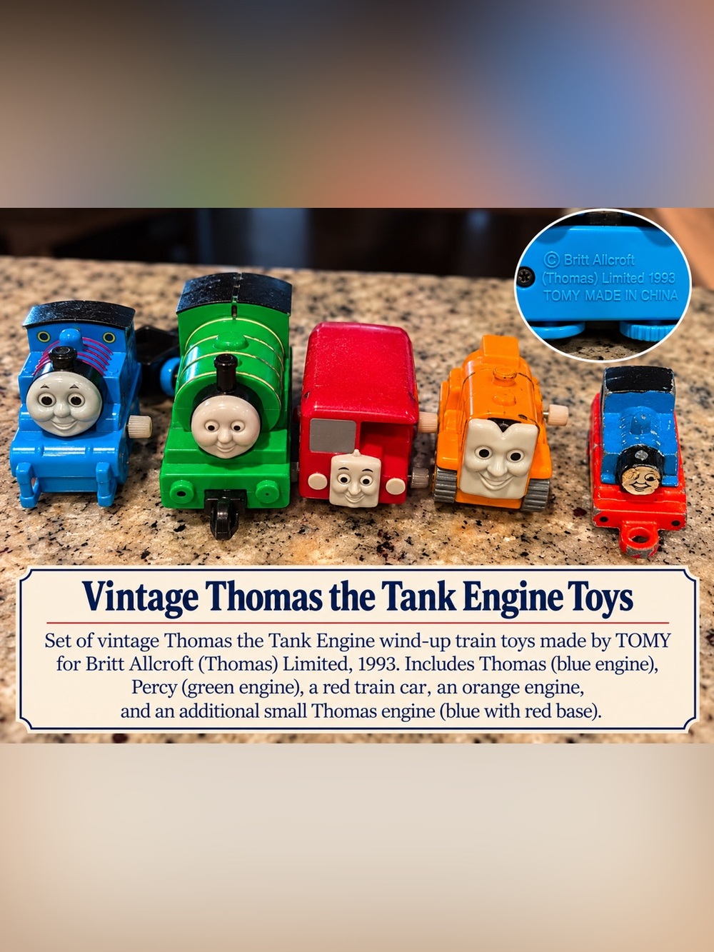 5pc Thomas & Friends Train Toy Set - one die cast - 1993 - 1997 - 2000